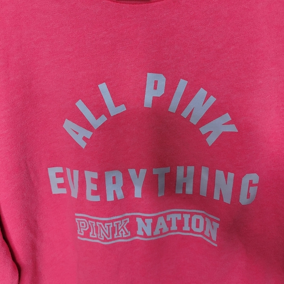 PINK Victoria's Secret Hot Pink Crewneck Sweatshirt Medium - Picture 2 of 5